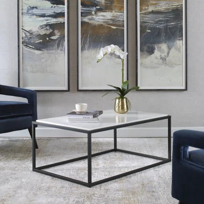 Fabian Vola Modern White Marble Coffee Table | Wayfair North America