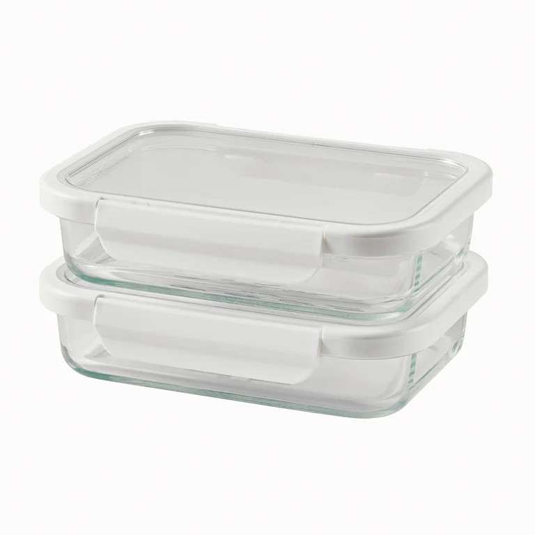 Better Homes & Gardens 2.3Cup Rectangle Glass Food Storage Container with Tritan Lid. Set of 2, 4... | Walmart (US)