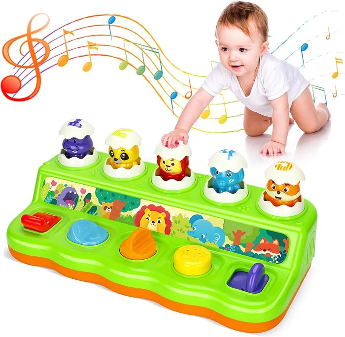 Duchong Toys for 1 Year Old Boys Girls, Interactive Pop up Toy with Music & Light, Early Learning... | Amazon (US)