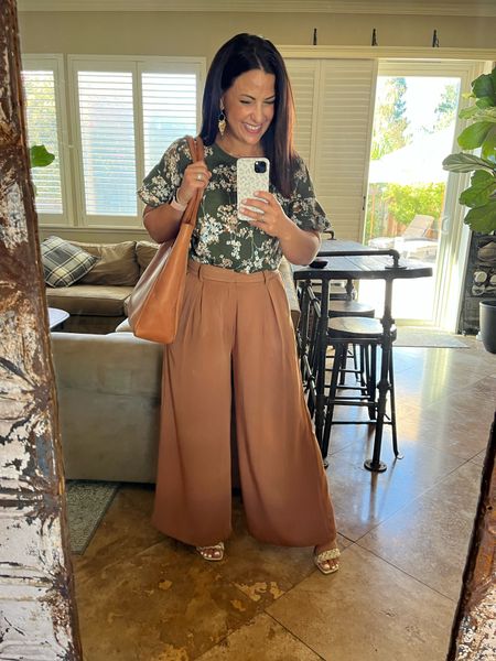Flutter sleeve fall floral top and wide leg pants for this Monday! Super easy teacher workwear outfit. Exact items linked. I’m wearing a small in my under $9 top and a small short in the pants.

#LTKover40 #LTKworkwear #LTKBacktoSchool