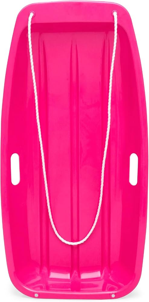 Best Choice Products 35in Kids Plastic Toboggan Snow Sled w/Pull Rope, 2 Handles | Amazon (US)