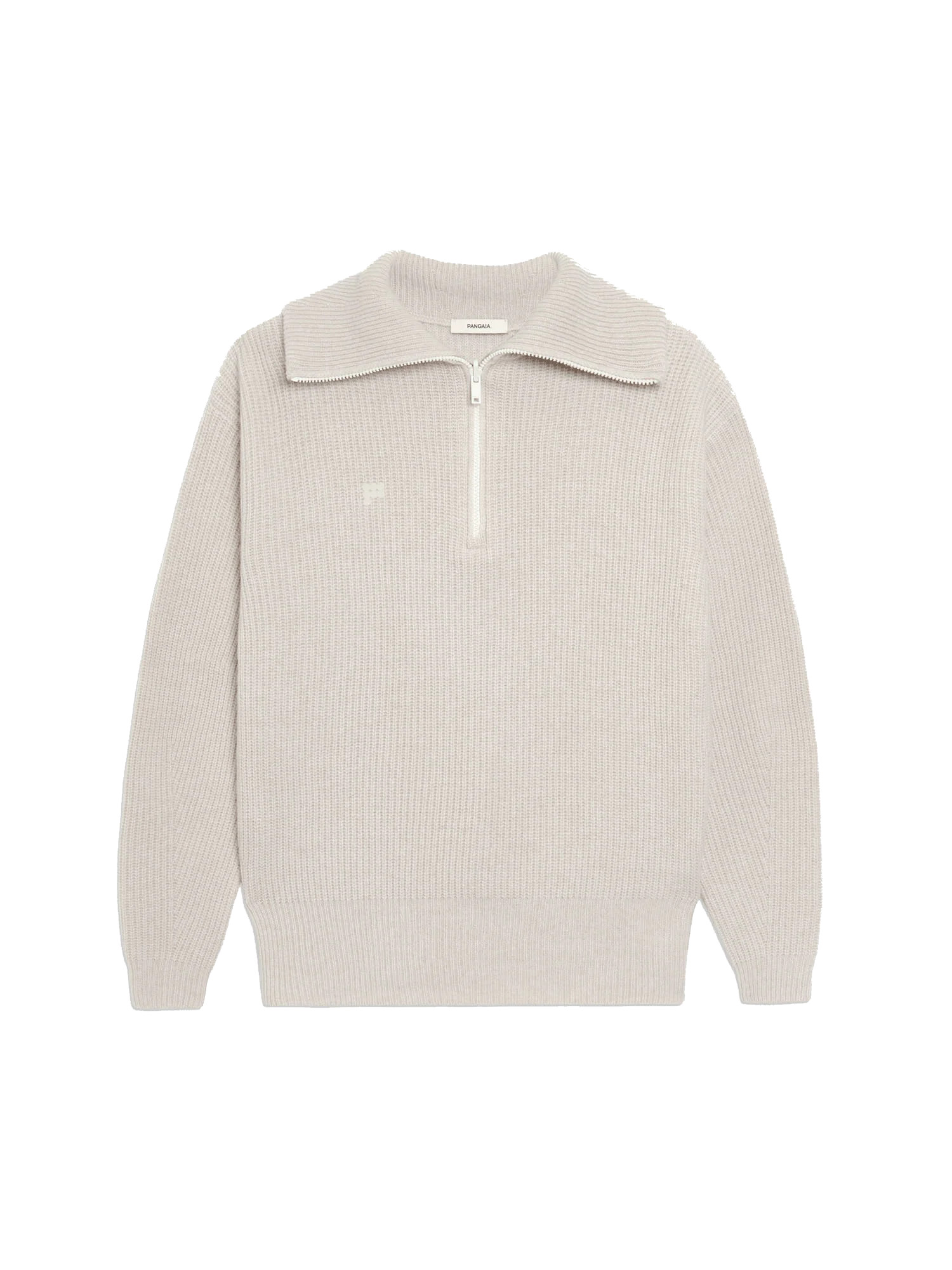 Recycled Cashmere Half Zip Sweater - Oatmeal - Pangaia | The Pangaia (EU, UK, AUS)