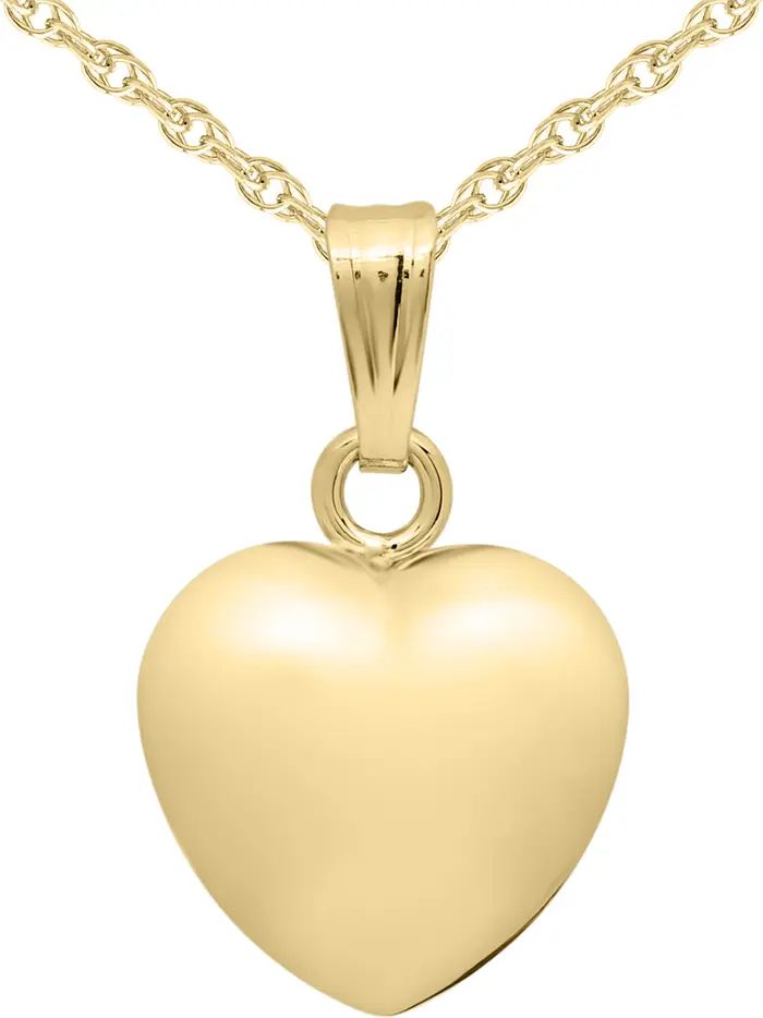 14K Gold Puff Heart Necklace | Nordstrom