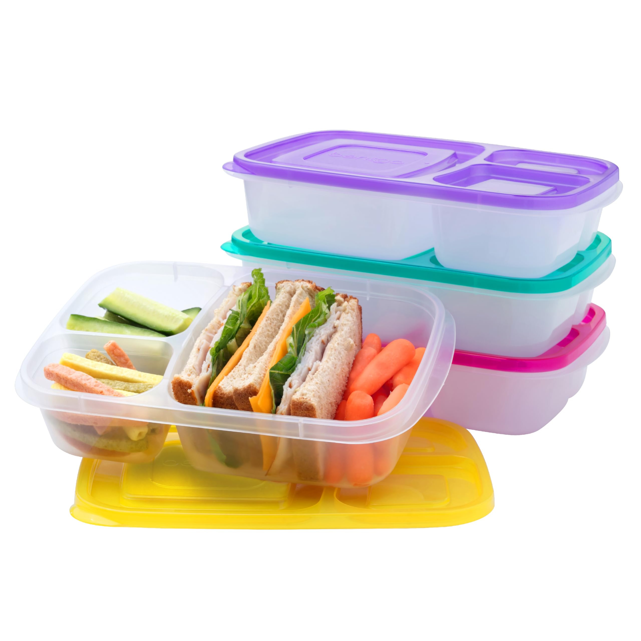 Bentgo Easyboxes - Original Stackable Lunch Boxes - Reusable 3-Compartment Food Containers for Ki... | Amazon (US)