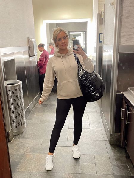 Airport Travel Outfit ✈️🫶🏼 
Happy you’re here babe! xx
#travelootd #beautyproducts #makeup

Stanley Tumbler 40 oz. 
Delsey Hard Spinner Luggage 28” {Champagne}
Black Patent Puffer Tote Bag
Adidas Sneakers {TTS}
Pretty Little Thing Sand Hoodie Sweater 
Kitsch Gold Hair Clip
Maison Magiela Replica {Fireplace }
Supergoop SPF 40 Primer
Laura Mercier Silk Foundation {Medium Ivory}
NYX Nude Truffle Lipliner 
MAC Crème Cup Lipstick 
Buxom White Russian Gloss
Melinda Maria Gold Hoop Earrings 

#LTKunder100 #LTKstyletip #LTKtravel
