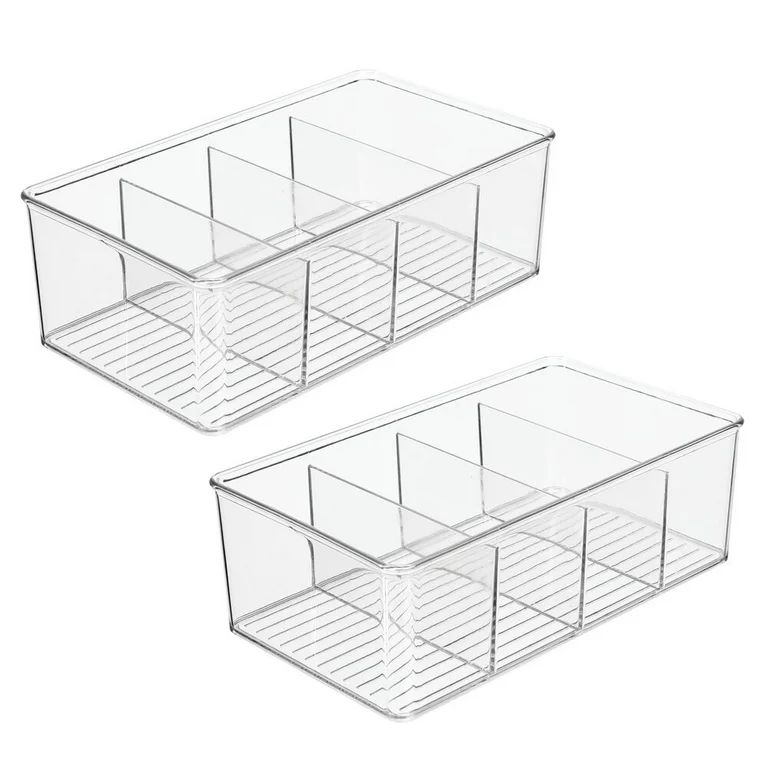mDesign Kitchen Pantry Food Cabinet Organizer, Clear, 2 Count | Walmart (US)