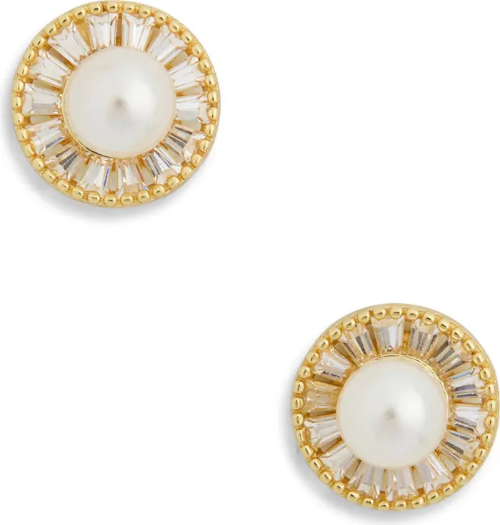 ARGENTO VIVO Cubic Zirconia & Faux Pearl Button Earrings | Nordstromrack | Nordstrom Rack