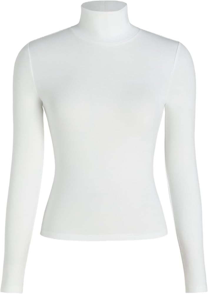 CIDER Turtle Necks Tops for Women Long Sleeve Shirts Mock Neck Solid Basic Tee Slim Fit Soft Base... | Amazon (US)