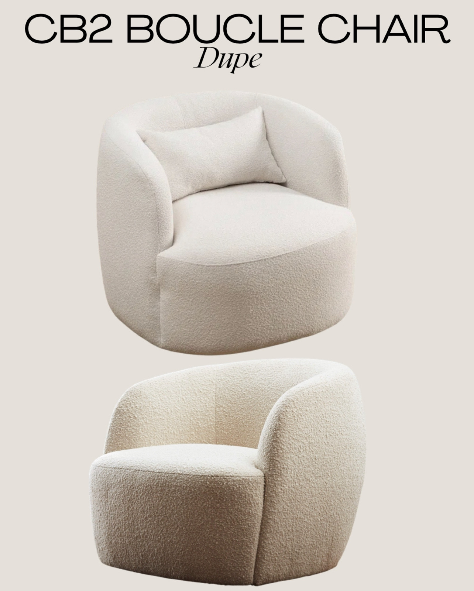 Cb2 Boucle Chair Dupe! I have this and I love it in my home! 

#LTKCyberWeek #LTKhome #LTKsalealert