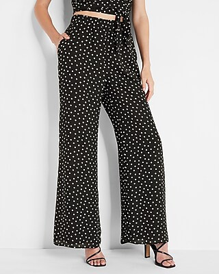 Conscious Edit Super High Waisted Polka Dot Wide Leg Pant | Express