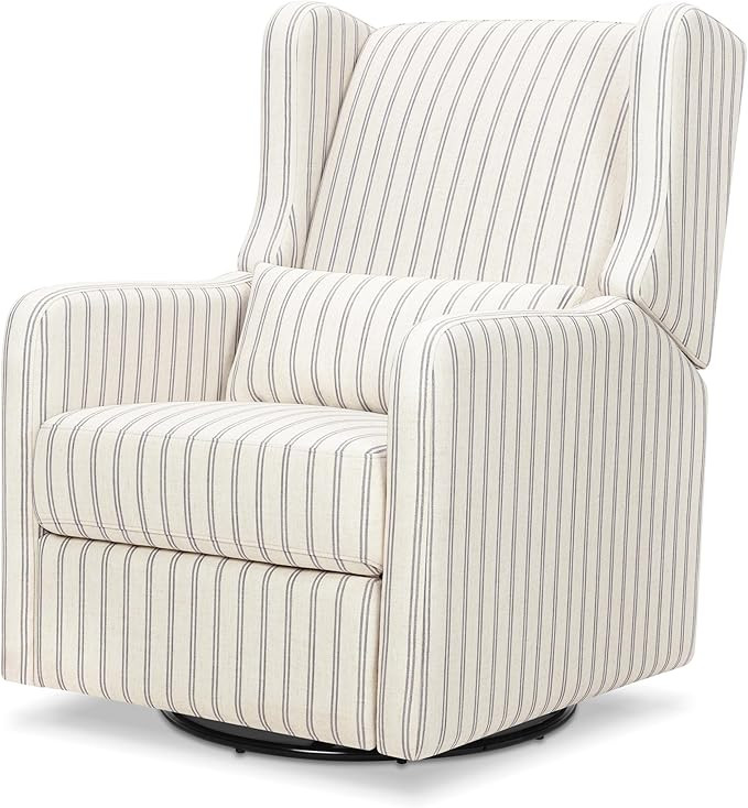 Carter's by DaVinci Arlo Recliner and Swivel Glider in Performance Charcoal Double Stripe Linen, ... | Amazon (US)