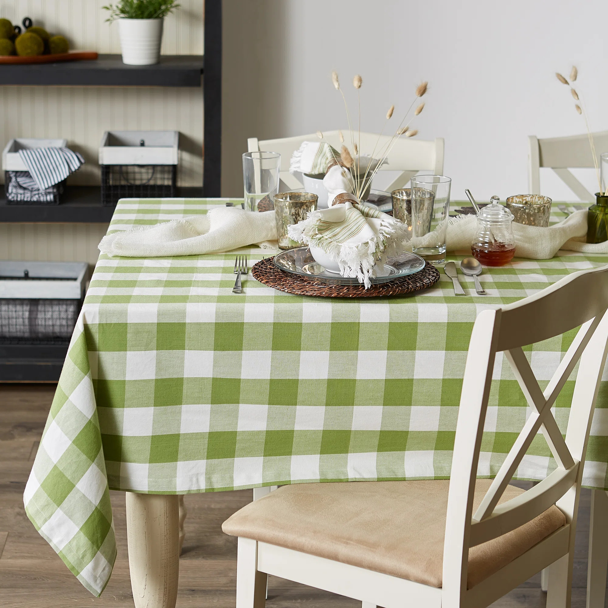 Estacia Checkered 100% Cotton Tablecloth | Wayfair North America