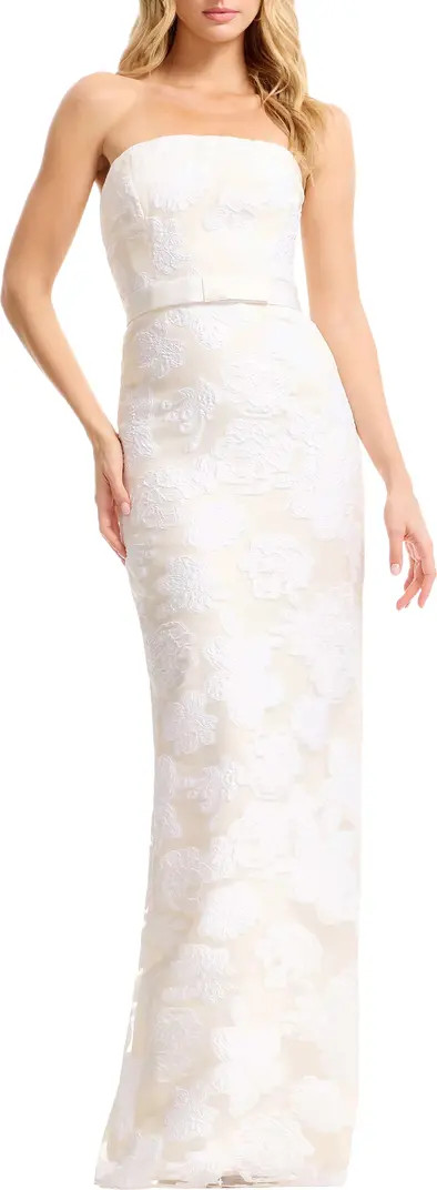 Colleen Floral Jacquard Strapless Mermaid Gown | Nordstrom