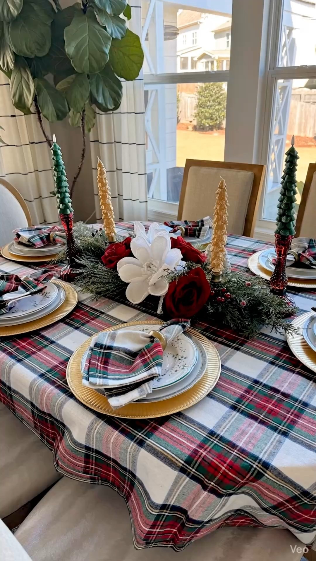 This Ralph Lauren-inspired Christmas tablescape is literally the cozy classic vibe that brings me joy. Tartan plaid, vintage brass, nostalgic winterberry dishes, and those cute flameless tree candles? Stylish, effortless, timeless. 🎄

#LTKCyberWeek #LTKHoliday #LTKHome