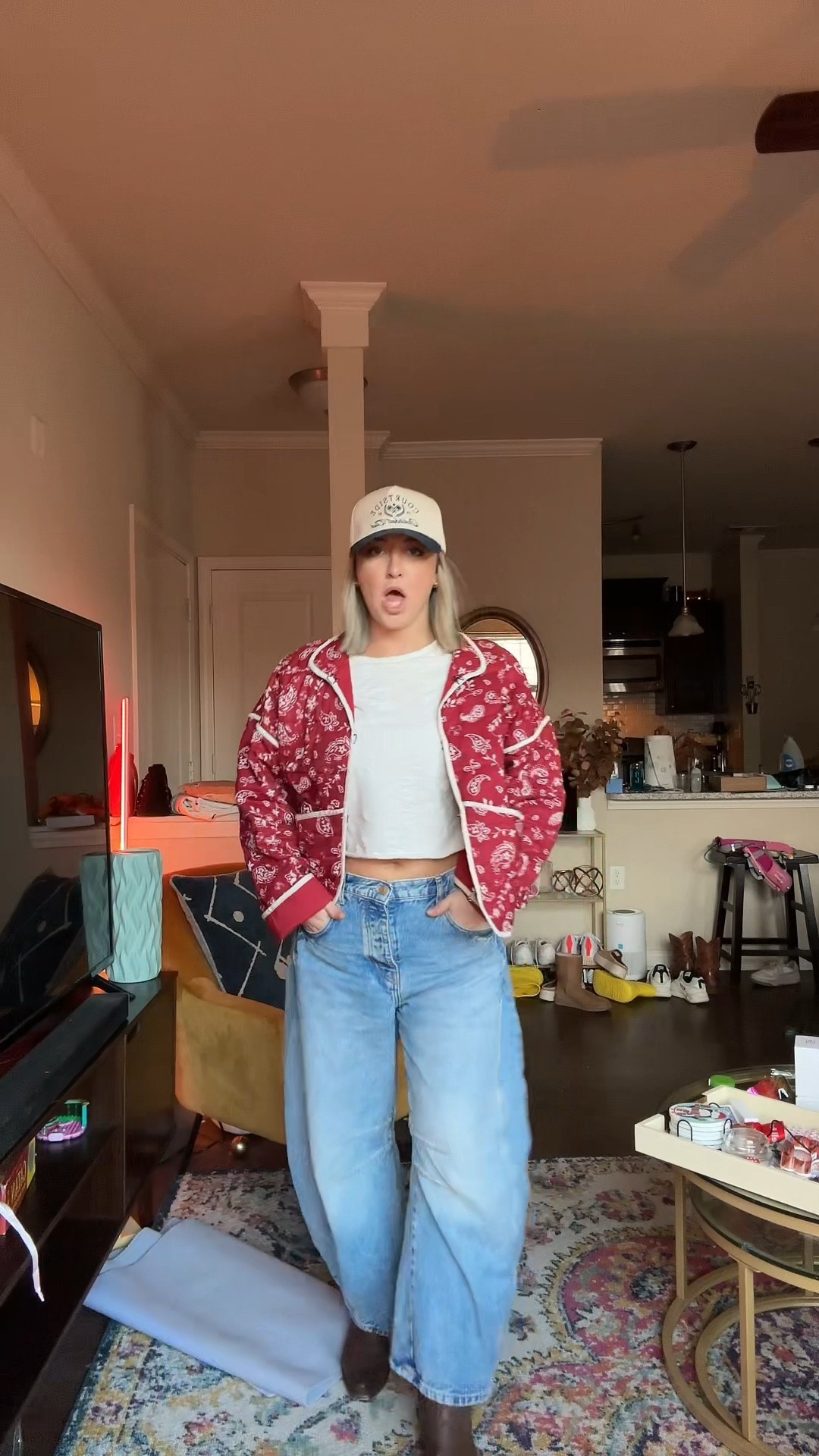 I got the jeans in a size 29 regular. I’m 155 lbs and have a 31 inch waist and 40 inch hips. I like to wear these low rise but if you wear them high rise they will come up higher on the ankle! Also, THEY WILL SHRINK IN THE DRYER ON REGULAR HEAT. 

#LTKBeauty #LTKMidsize #LTKStyleTip