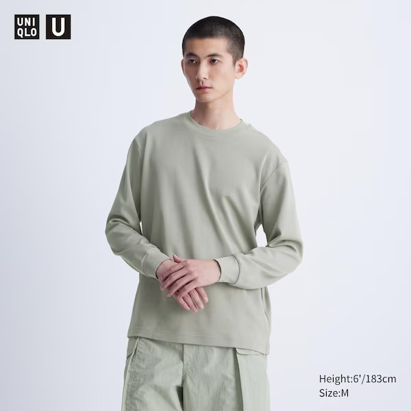 U AIRism Cotton Crew Neck Long-Sleeve T-Shirt | UNIQLO (US)