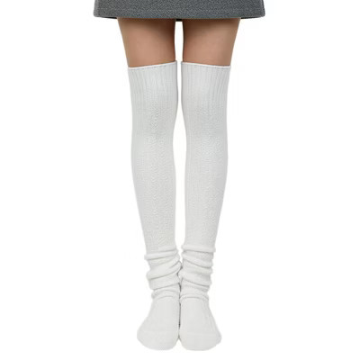 Wrapables Winter Warm Over the Knee Thigh High Long Boot Socks White | Target