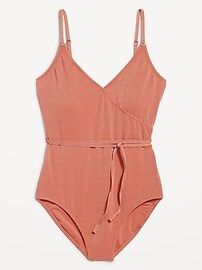 Shine Wrap-Front Swimsuit | Old Navy (US)