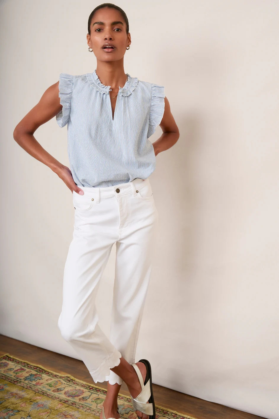 Harper Slim Leg Jean - White | WYSE London