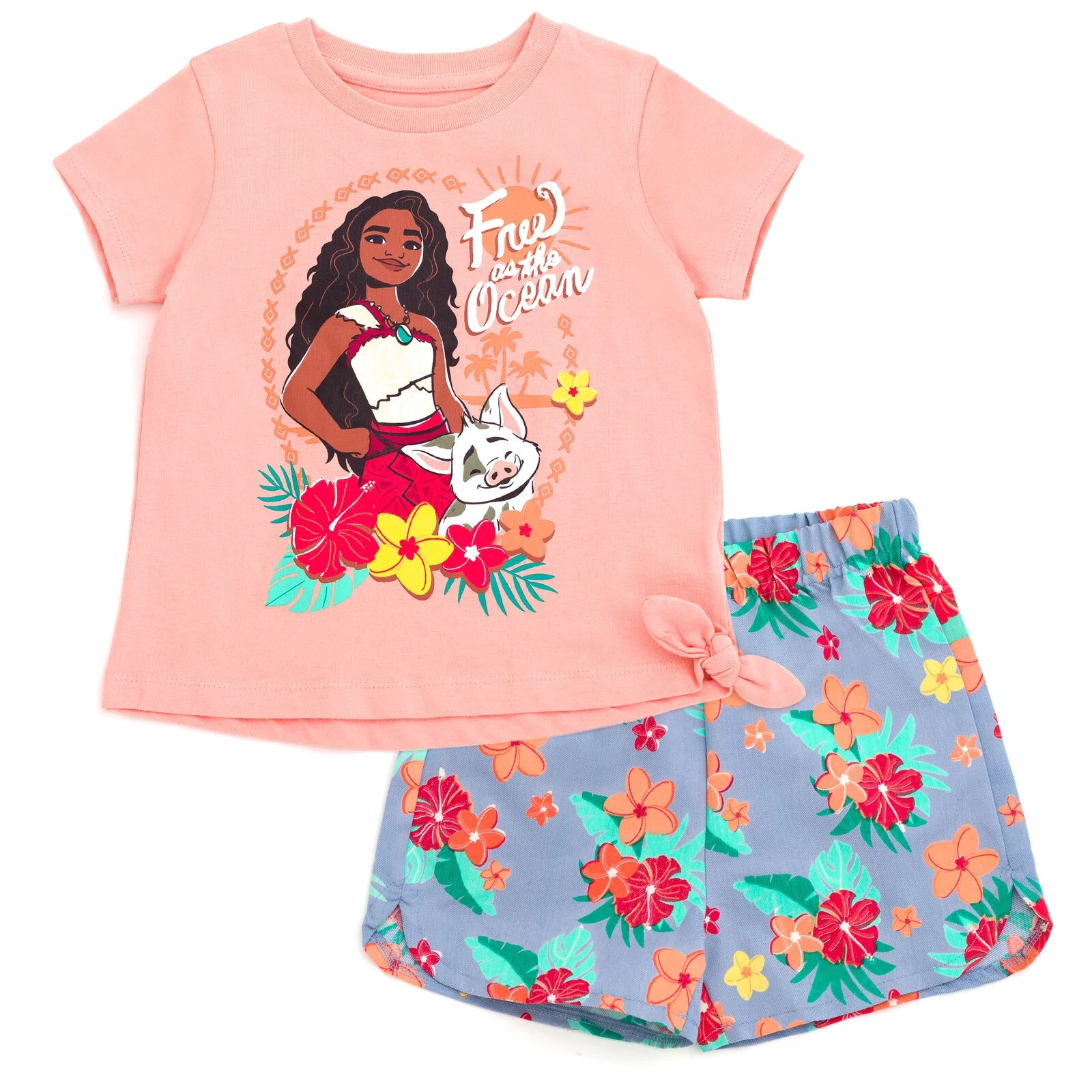 Disney Moana T-Shirt and Chambray Shorts Outfit Set Infant to Big Kid | Walmart (US)