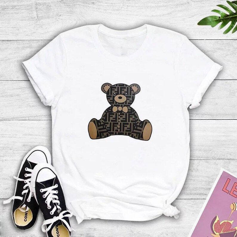 Print of Women FENDI Bear printed T-shirt various colors | Etsy (US)