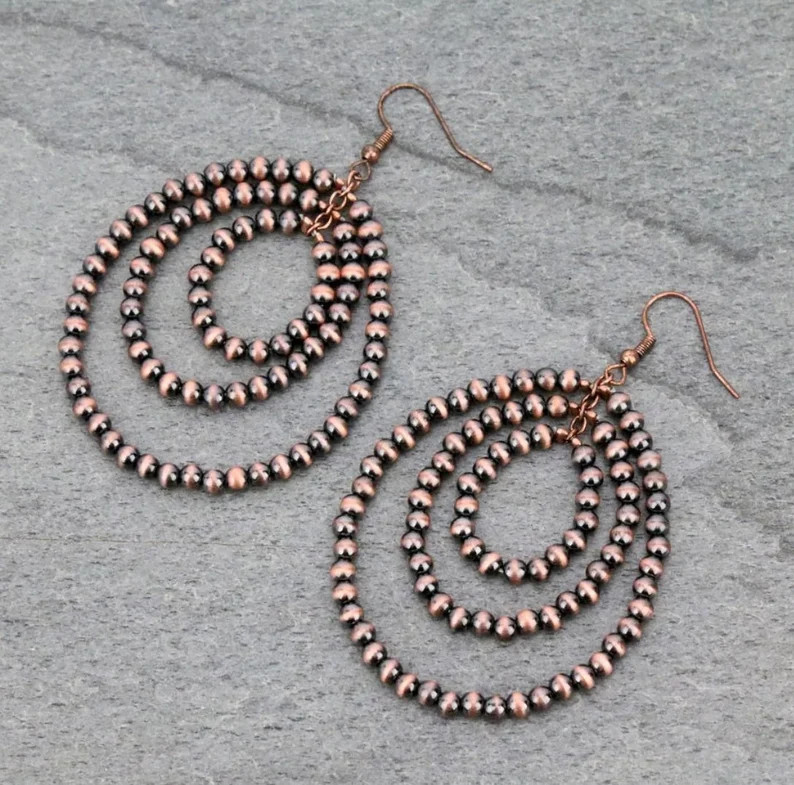 Assorted Colors - Navajo Style Pearl Dangle Earrings | Etsy (US)