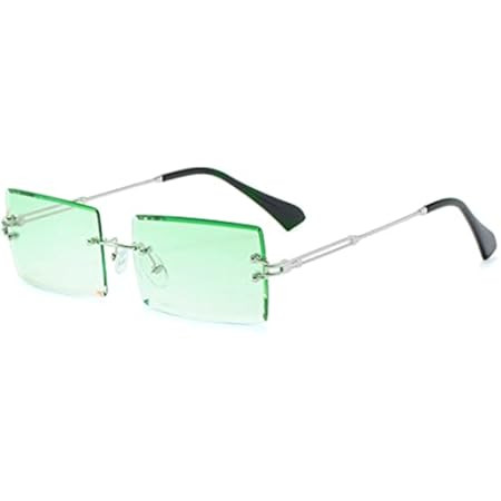 LASPOR Retro Rimless Rectangle Sunglasses for Women Men Tinted Lens Gold Metal Frameless Vintage ... | Amazon (US)