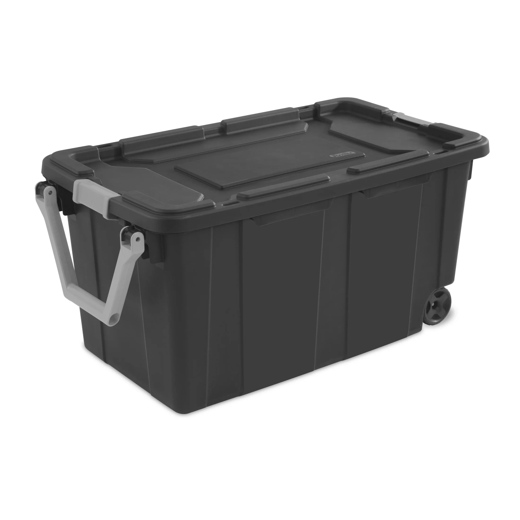 Sterilite 40 Gallon Wheeled Industrial Tote, Rugged Plastic Storage Bin, Latch Lid, Dark Gray | Walmart (US)