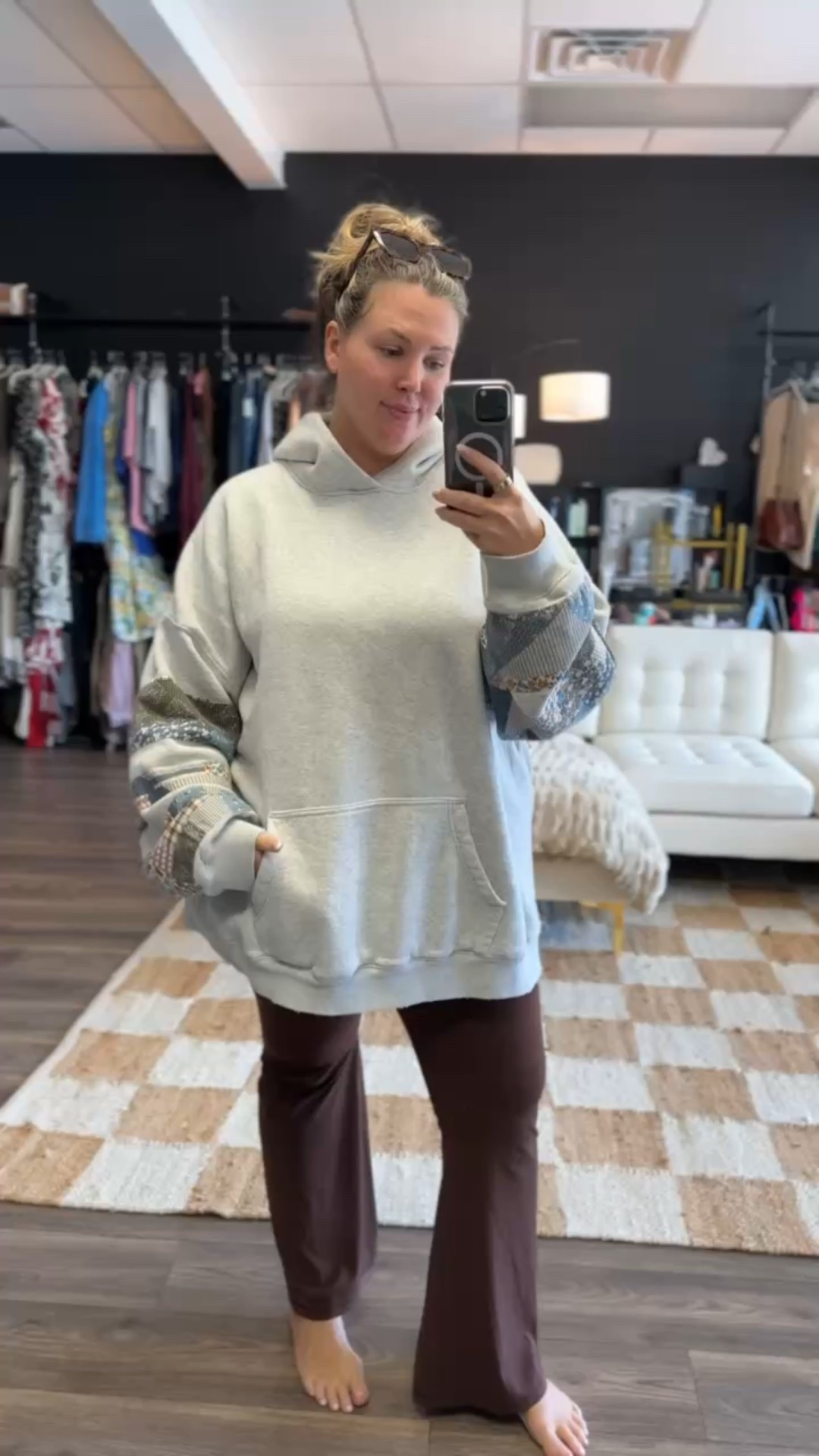 Wearing an XXXL in the sweatshirt and 2X in the flare leggings! For the sweatshirt I can either do an XXXL or XXL Tall for a comfy fit! 

Plus size fashion, everyday outfit idea, trendy fashion, comfy casual, mom style

#LTKMidsize #LTKStyleTip #LTKPlusSize