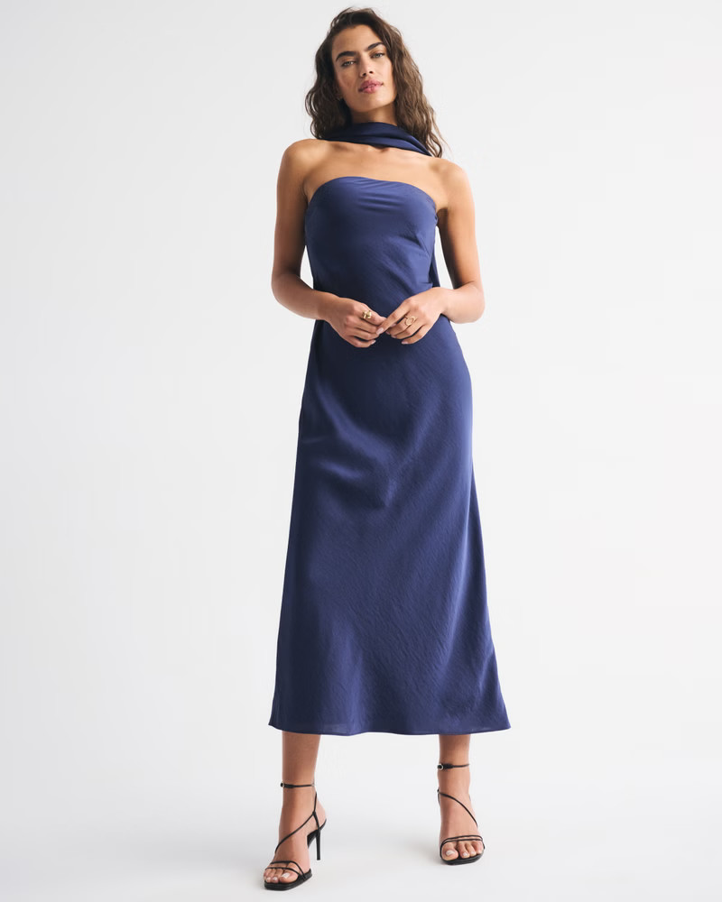 Women's The A&F Julia Strapless Scarf Maxi Dress | Women's Dresses & Jumpsuits | Abercrombie.com | Abercrombie & Fitch (US)