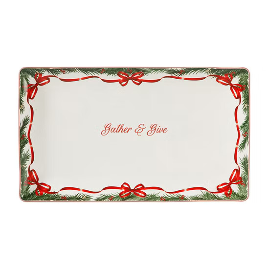 Martha Stewart Festive Bow Serving Platter Ceramic, Color: White - JCPenney | JCPenney