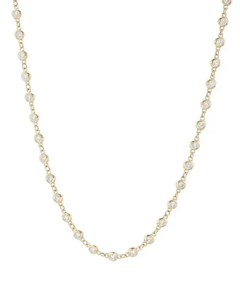 Gold Floating Diamond Bezel Necklace | Corace Collection