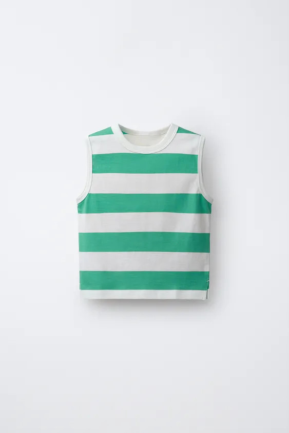 STRIPED SLEEVELESS T-SHIRT | Zara US