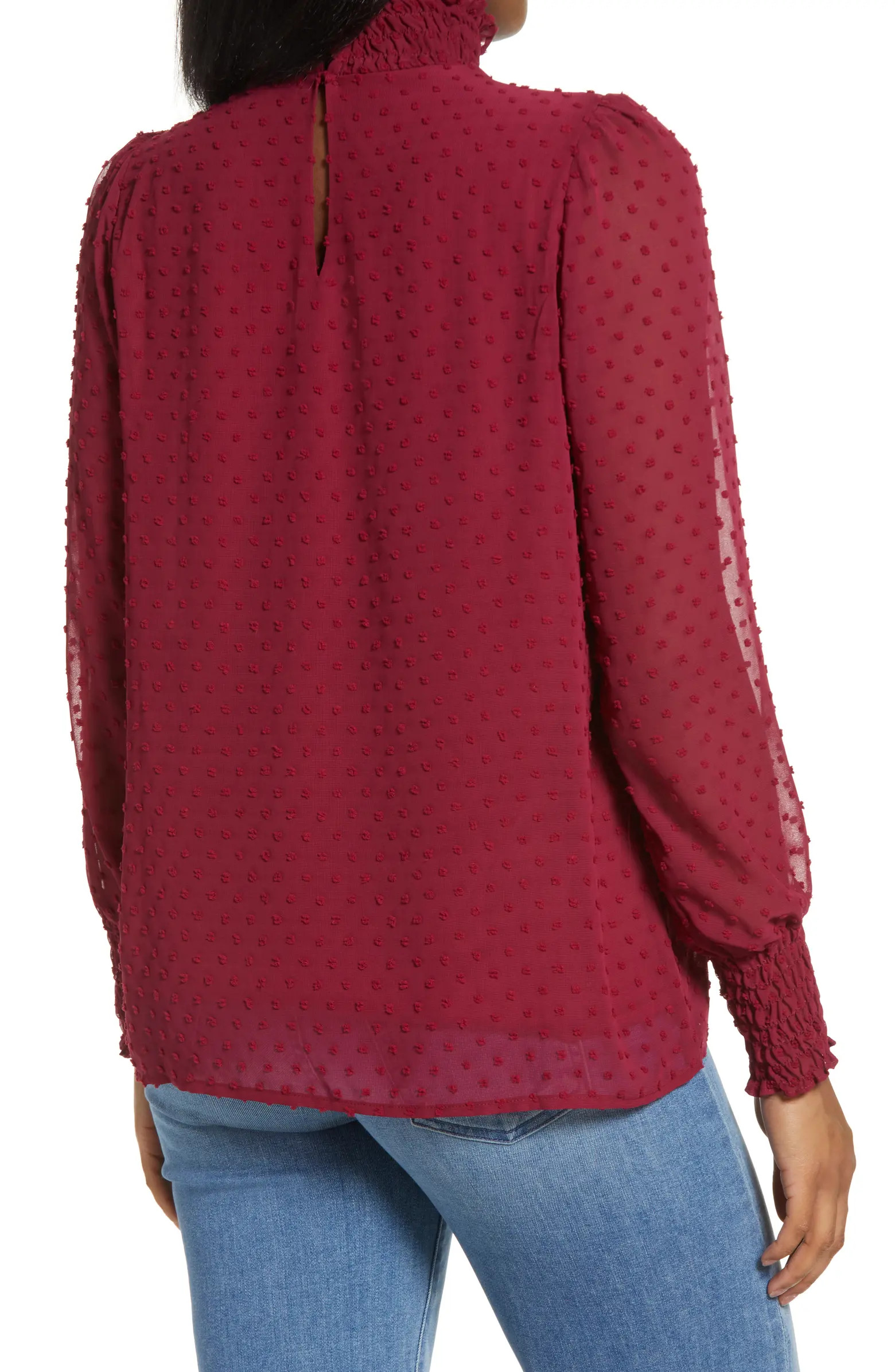 Long Sleeve Swiss Dot Blouse | Nordstrom