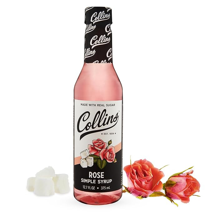 Collins Rose Syrup - Rose Flavor Simple Syrup - Real Sugar Cocktail Syrups - Soda Water Flavors, ... | Amazon (US)