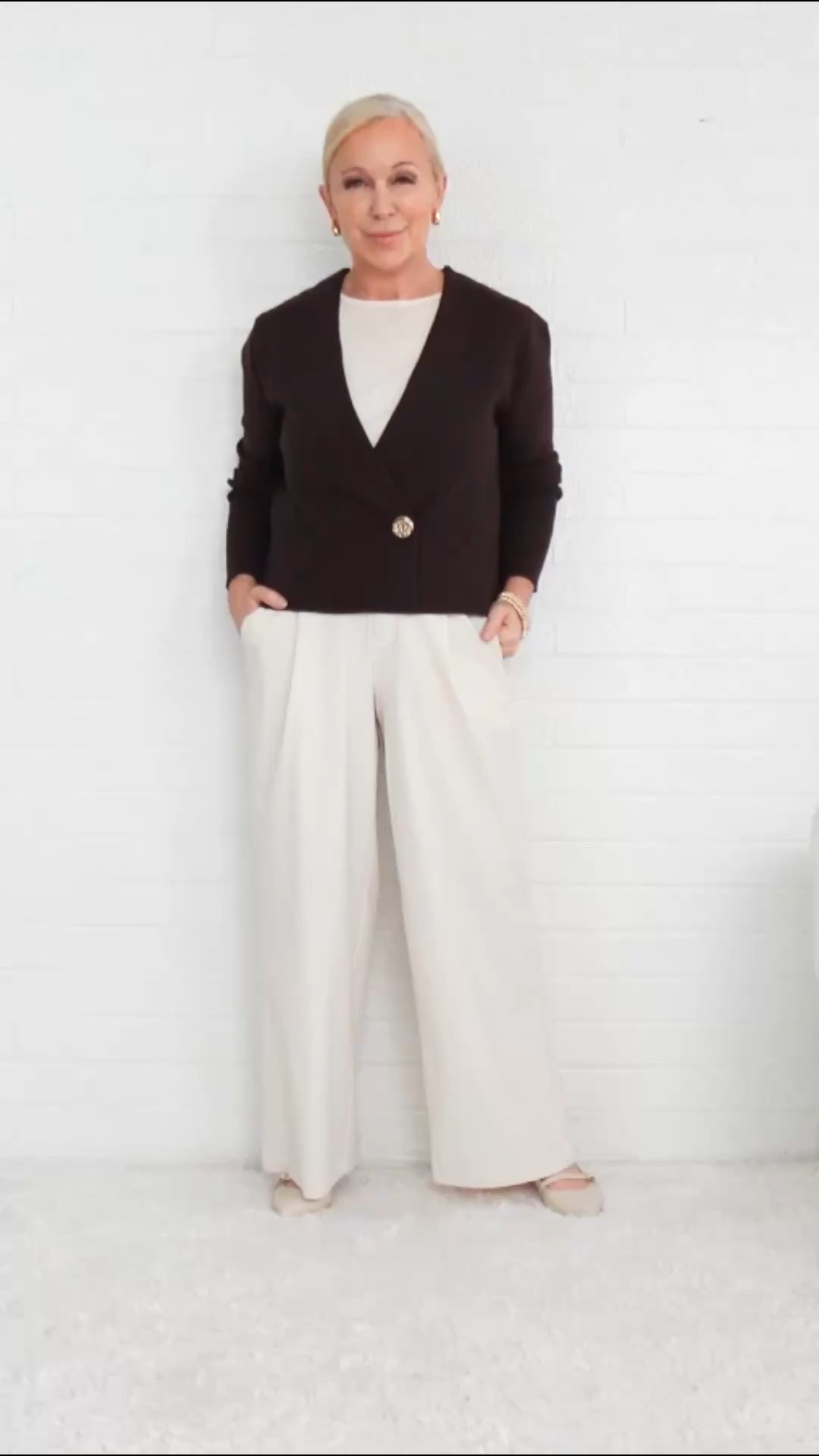 ✨Effortless European Minimalism = Cropped cardigan + Tailored trousers

🤎 Mocha brown is the Pantone Color of the Year for 2025 (and the it-shade in Europe right now)

👌 The secret to wearing wide-leg or tailored trousers without tucking? Pair them with a cropped knit, shell, or cardigan — clean lines without the bulk.

🧳 These trousers? Believe it or not… they’re athleisure trousers recommended by one of our Midlife It Girls who’s a TV reporter — she wears them with sneakers.

🛍️ I love them so much that I ordered three more pairs.

🇪🇺 The whole look gives that refined, minimalist, polished European vibe we all adore.

🪞 Elegant. Relaxed. Intentional. A perfect midlife uniform for fall.


#LTKootd #LTKPetite #LTKOver40