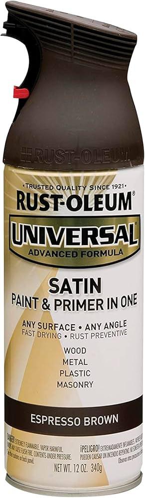 Rust-Oleum 247570 Universal All Surface Spray Paint, 12 oz, Satin Espresso Brown | Amazon (US)