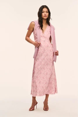 Nirelle Silk-Blend Maxi Dress SPICED CAMELLIA / 14 | LoveShackFancy