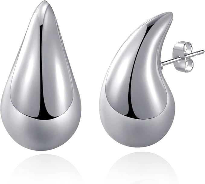 TUYRIEDSA Chunky Hoop Earrings for Women, Lightweight Waterdrop Hollow Open Hoops Earrings,Hypoal... | Amazon (US)