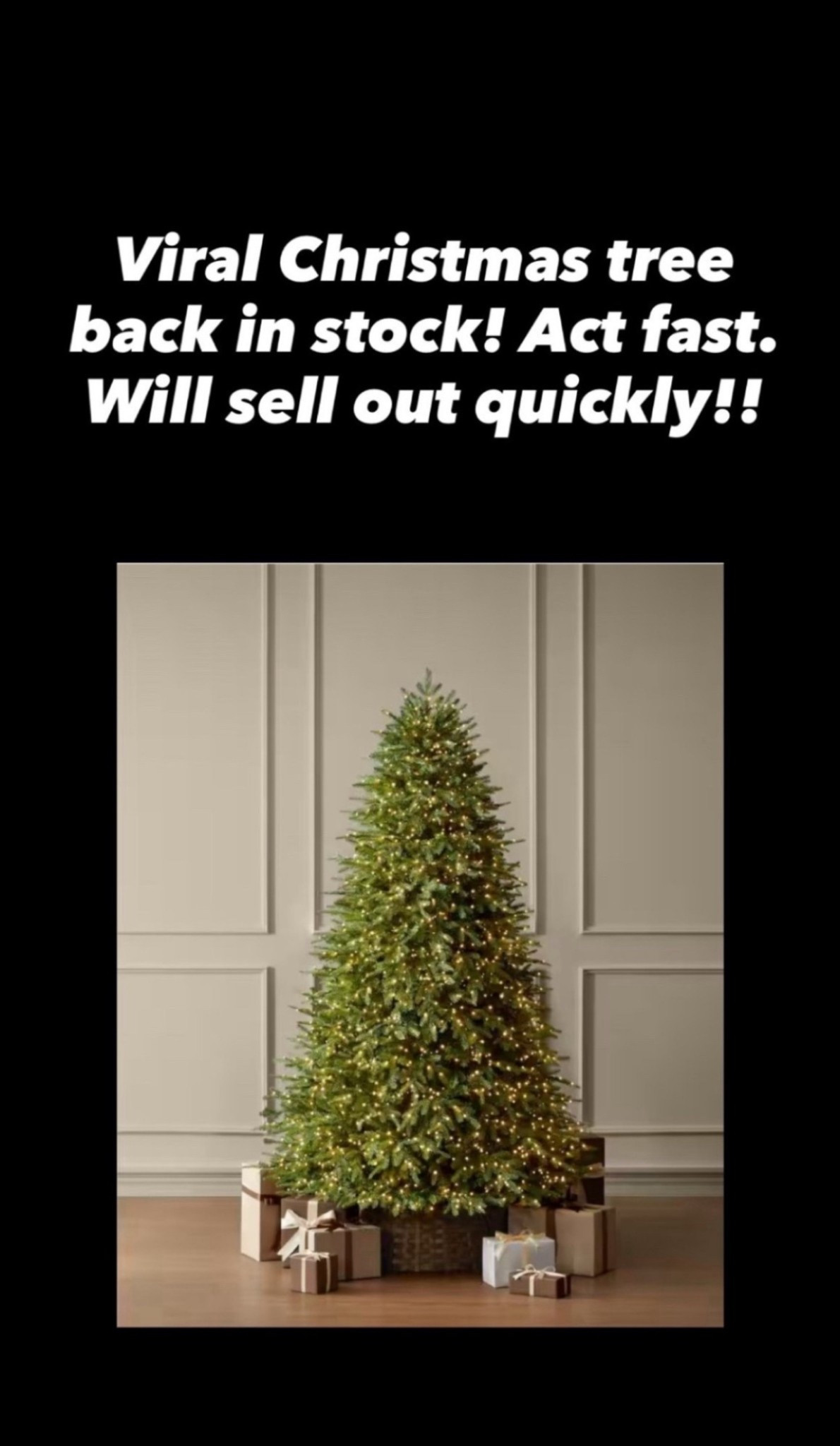 Do not sleep on it. Restock isn’t guaranteed.  See last year! #viralchristmastree #viraltree