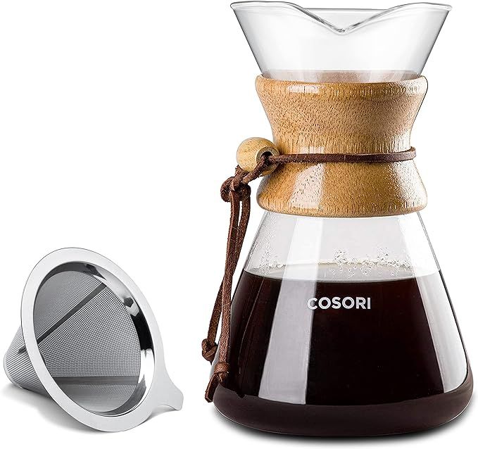 COSORI Pour Over Coffee Maker with Double Layer Stainless Steel Filter, 8-Cup, Drip Coffee Maker,... | Amazon (US)