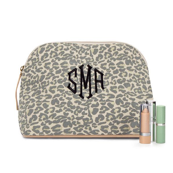 Monogrammed Rustic Leopard Cosmetic Case | Marleylilly