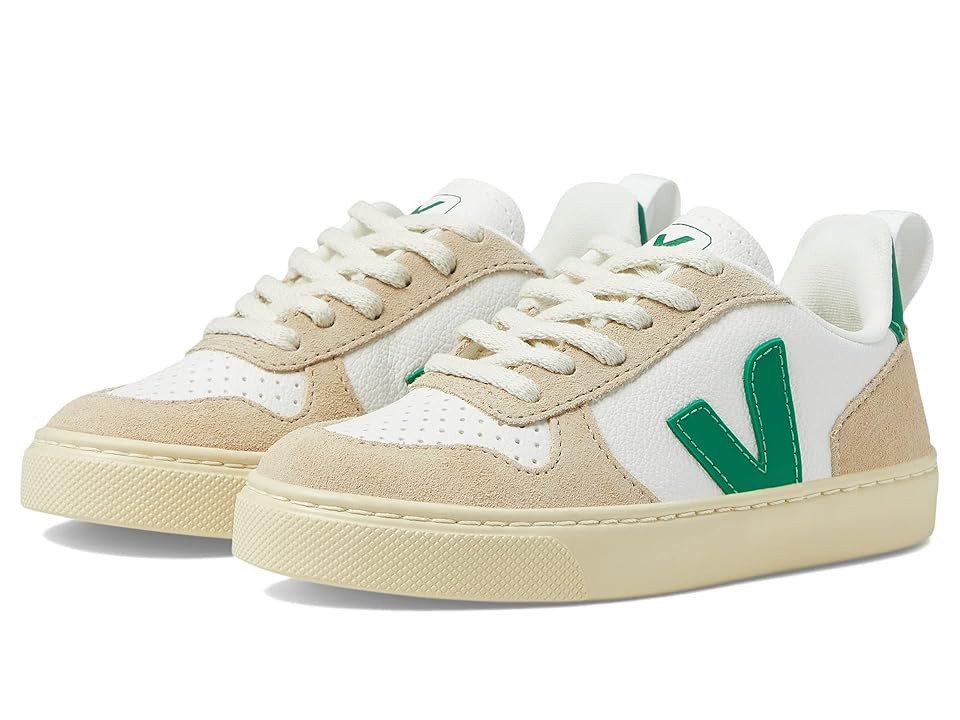 VEJA Kids Small V-10 L Chromefree (Little Kid/Big Kid) Kid's Shoes Extra/White/Emeraude/Almond : Unisex EU 30 (US 12.5 Little Kid) M | Zappos