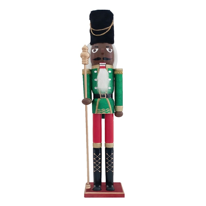 Red & Green Solider Nutcracker, 36" | At Home