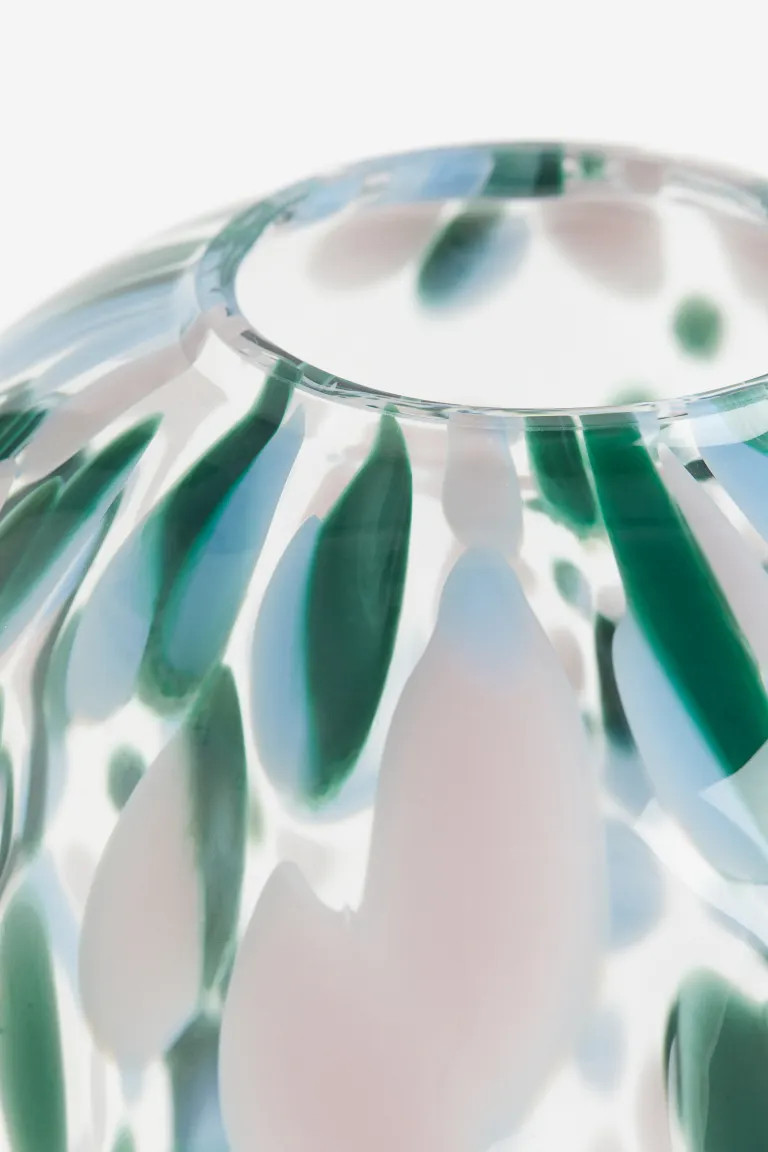 Large Patterned Glass Vase | H&M (US + CA)