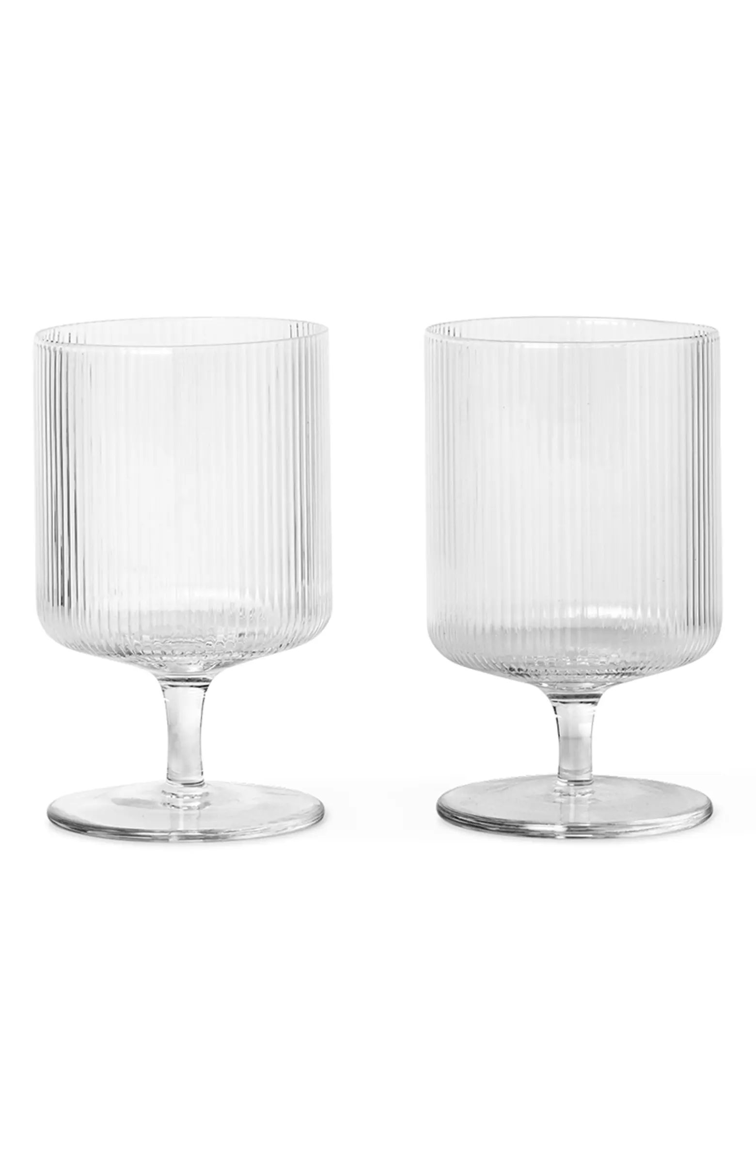 ferm LIVING Set of 2 Ripple Wineglasses | Nordstrom | Nordstrom
