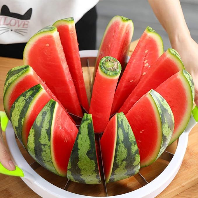 Extra Large Watermelon Slicer Cutter Comfort Silicone Handle,Home Stainless Steel Round Fruit Veg... | Amazon (US)
