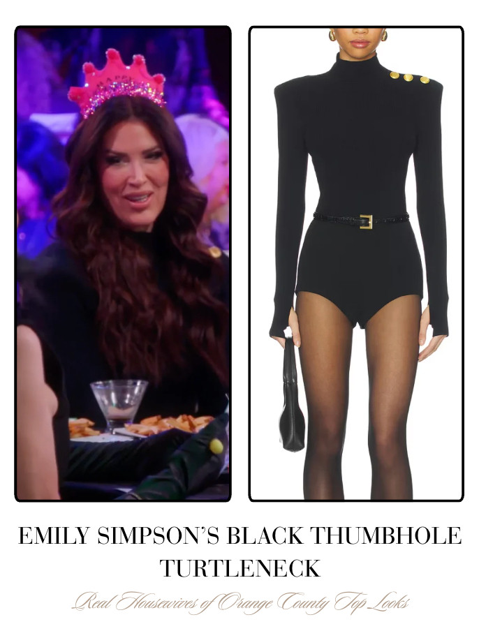 Emily Simpson's Black Thumbhole Turtleneck 

 