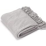 BATTILO HOME Light Grey Throw Blanket for Couch, Knit Gray Throw Blankets with Tassels, Decorative B | Amazon (US)