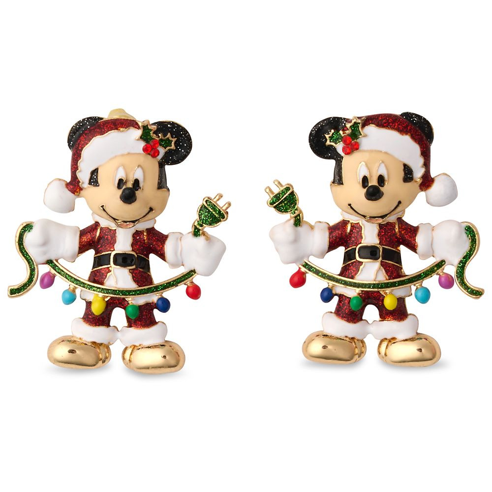 Santa Mickey Mouse Earrings by BaubleBar | Disney Store